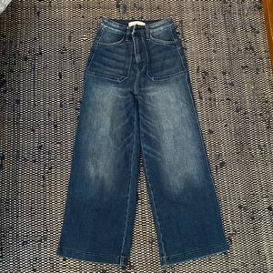 KanCan high waist wide leg ankle crop